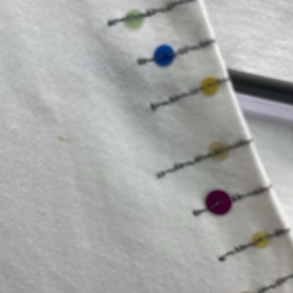 Liz Claiborne Lizsport White Sequin Collar Long Sleeve Shirt Sz XL - Picture 3 of 4